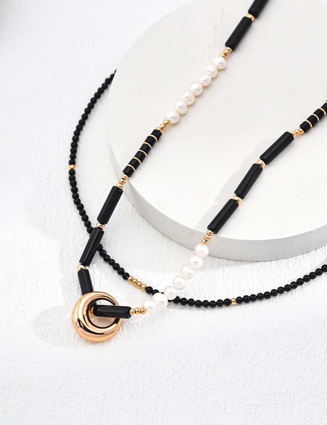 925 Sterling Silver Black Agate Necklace, product view 7