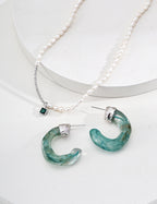 925 Sterling Silver Willow Resin Earrings, product view 7