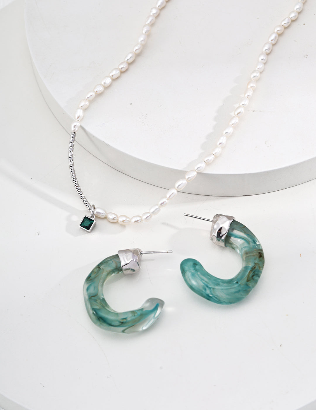 925 Sterling Silver Willow Resin Earrings, product view 7