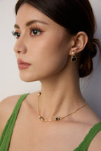 925 Sterling Silver Vintage Agate and Natural Pearl Earrings, product view 8