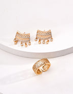925 Sterling Silver Vintage Cubic Zirconia Earrings, additional product view
