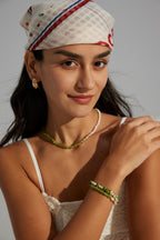 925 Sterling Silver Resin Stone and Natural Pearl Bracelet, product view 9