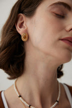 925 Sterling Silver Tiger’s Eye and Faux Pearl Earrings, product view 8