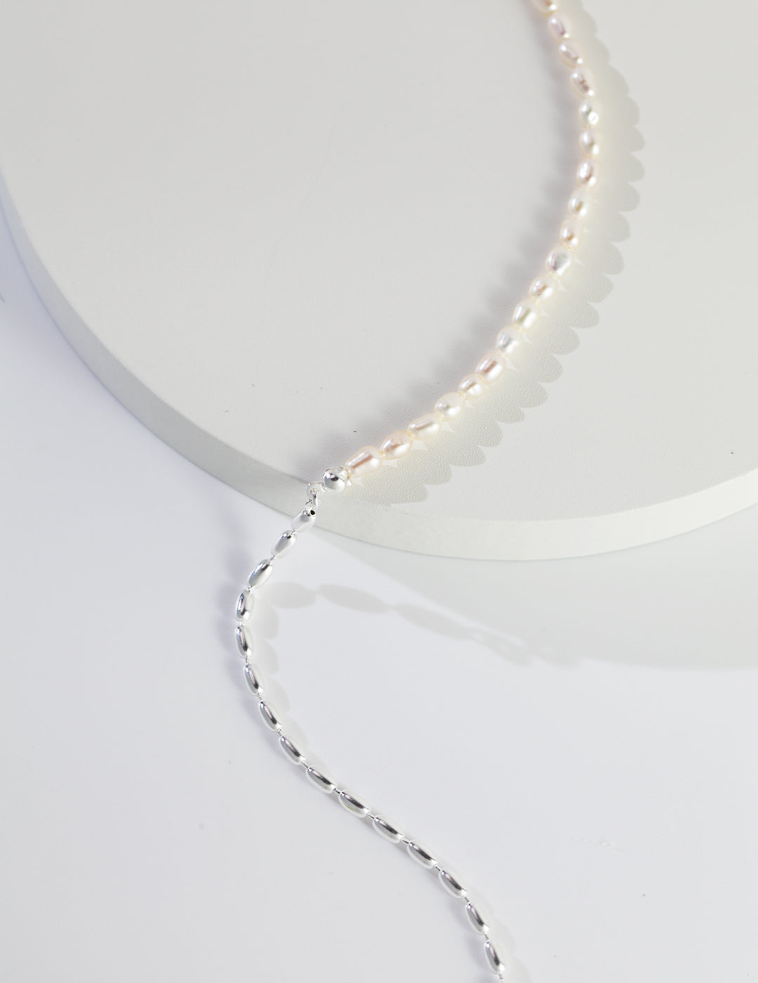 925 Sterling Silver Natural Pearl Necklace, product view 9