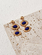 925 Sterling Silver Black Agate and Malachite Earrings, product view 8
