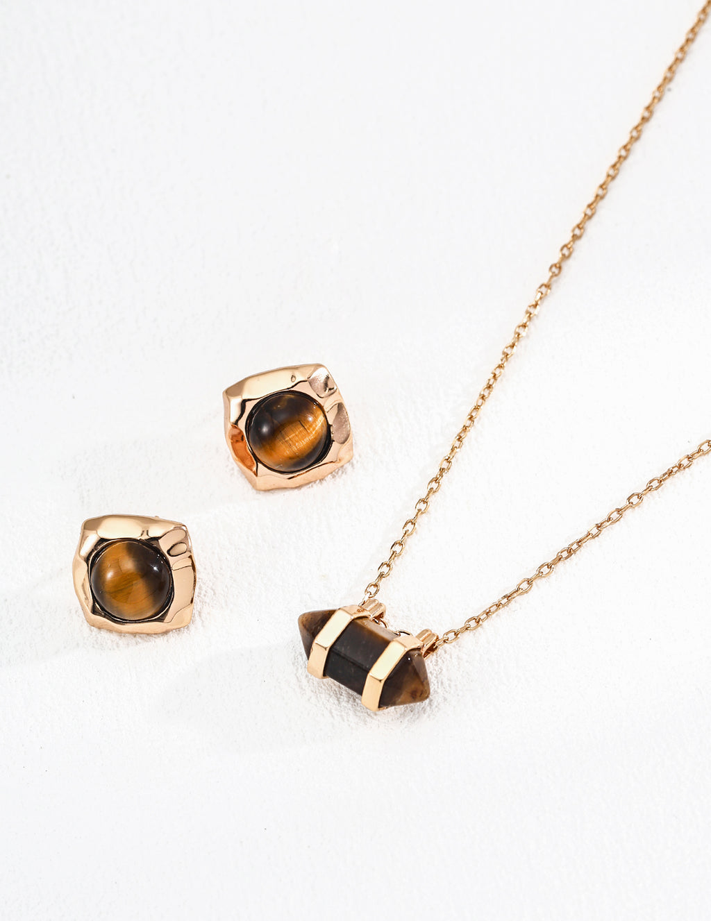 925 Sterling Silver Natural Tiger’s Eye Earrings, product view 7