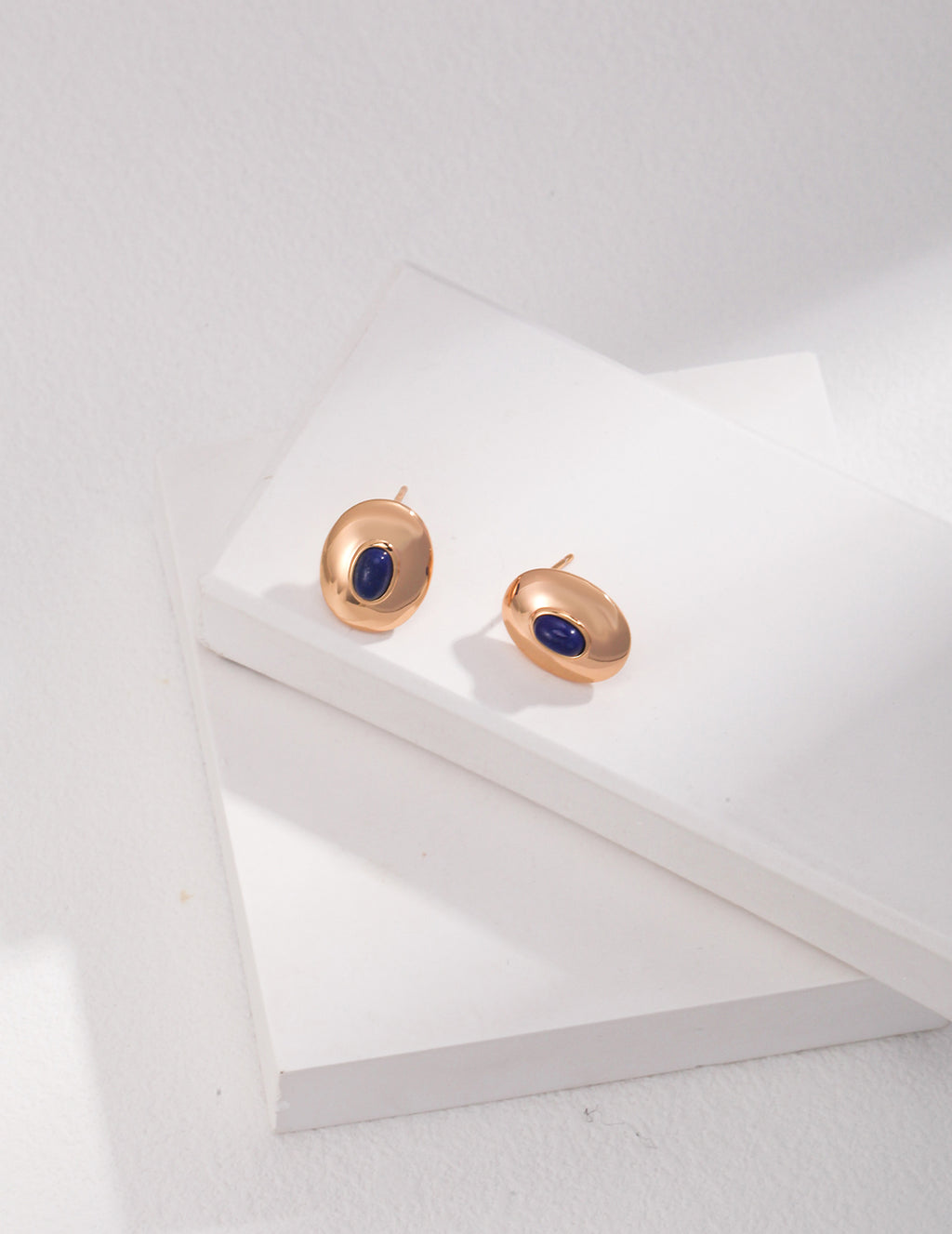 925 Sterling Silver Agate and Lapis Lazuli Vintage-Inspired Earrings