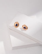 925 Sterling Silver Agate and Lapis Lazuli Vintage-Inspired Earrings