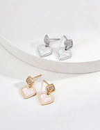925 Sterling Silver Enamel and Cubic Zirconia Heart Pendant Ring