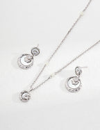 925 Sterling Silver Mother of Pearl and Cubic Zirconia Earrings, product view 7