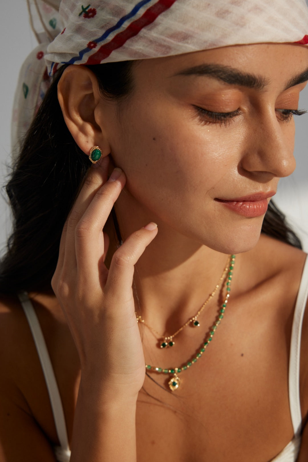 925 Sterling Silver Malachite Earrings, product view 9