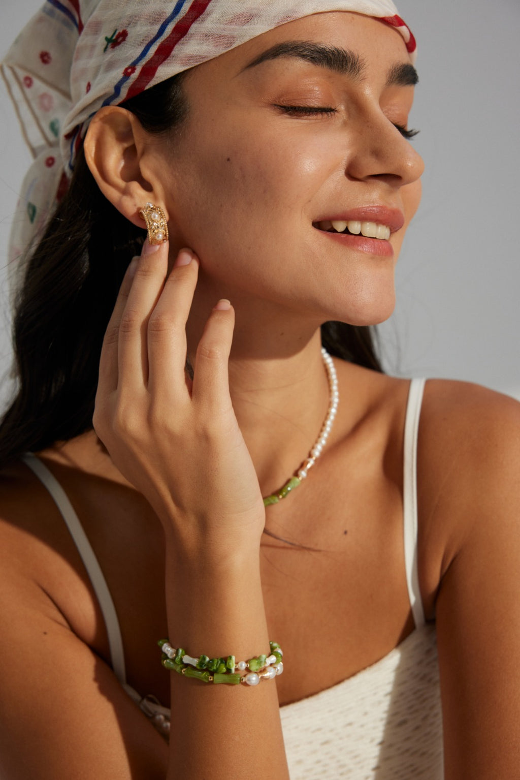 925 Sterling Silver Resin, Natural Pearl and Mother of Pearl Bracelet, product view 10