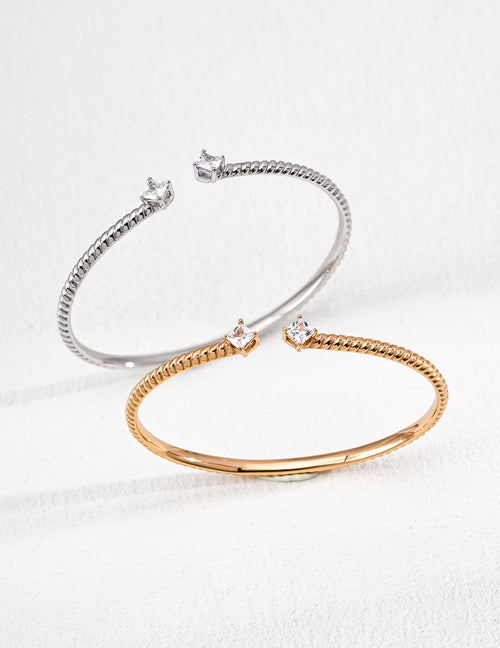 925 Sterling Silver Cubic Zirconia Bangle, product view 7