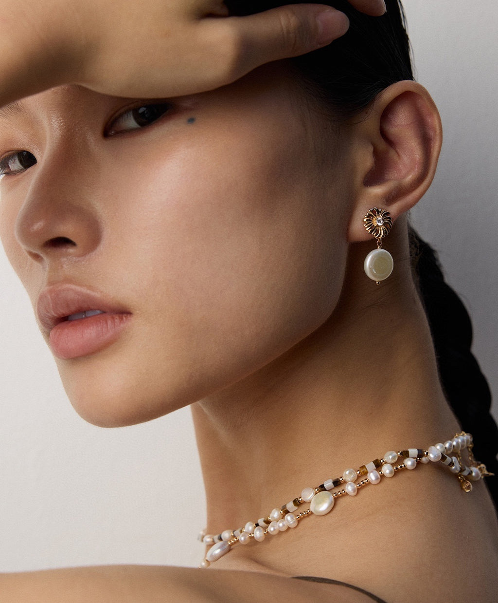 925 Sterling Silver Natural Pearl and Cubic Zirconia Necklace