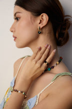 925 Sterling Silver Vintage Natural Pearl, Czech Iridescent Glass and Iridescent Shell Bead Bracelet, product view 14