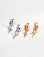 925 Sterling Silver Celestial Star Drop Earrings, product view 7