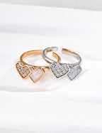 925 Sterling Silver Enamel and Cubic Zirconia Heart Pendant Earrings