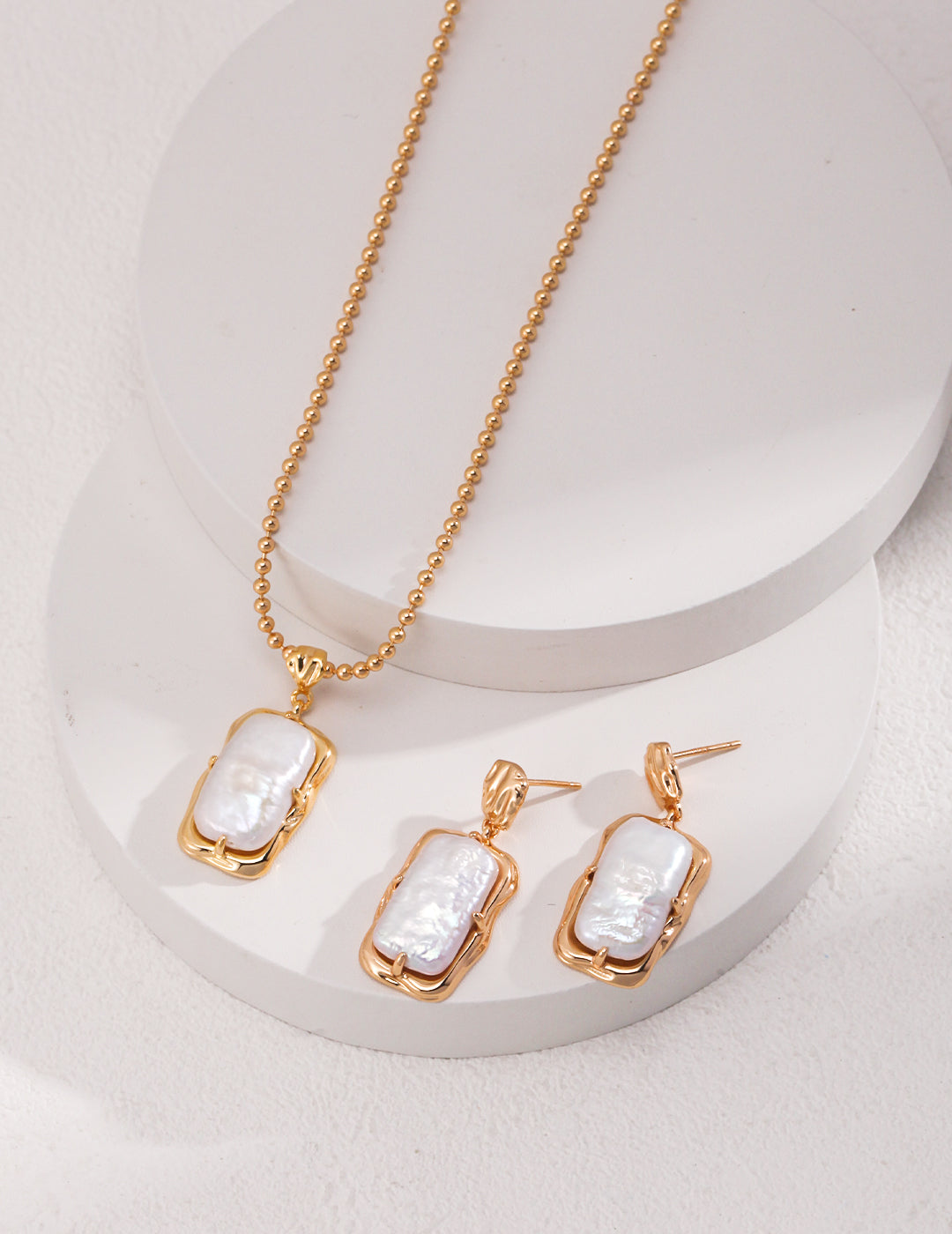 925 Sterling Silver Pearl Station Necklace, product view 7