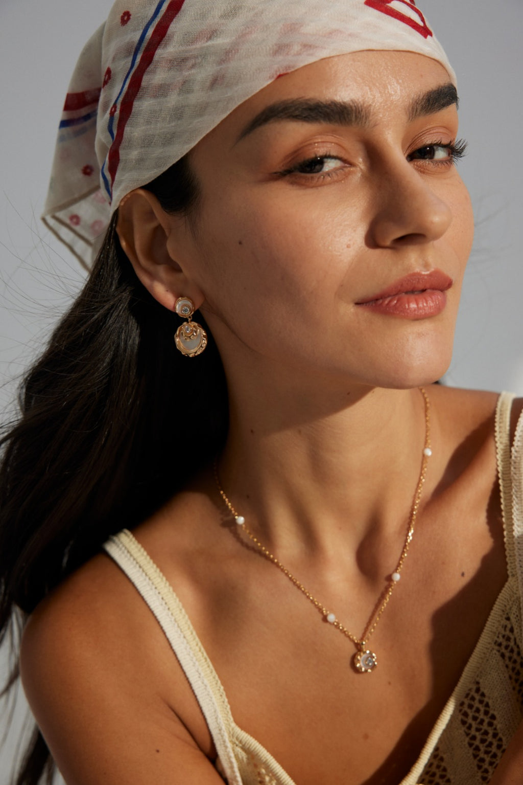 925 Sterling Silver Mother of Pearl and Cubic Zirconia Necklace, product view 7