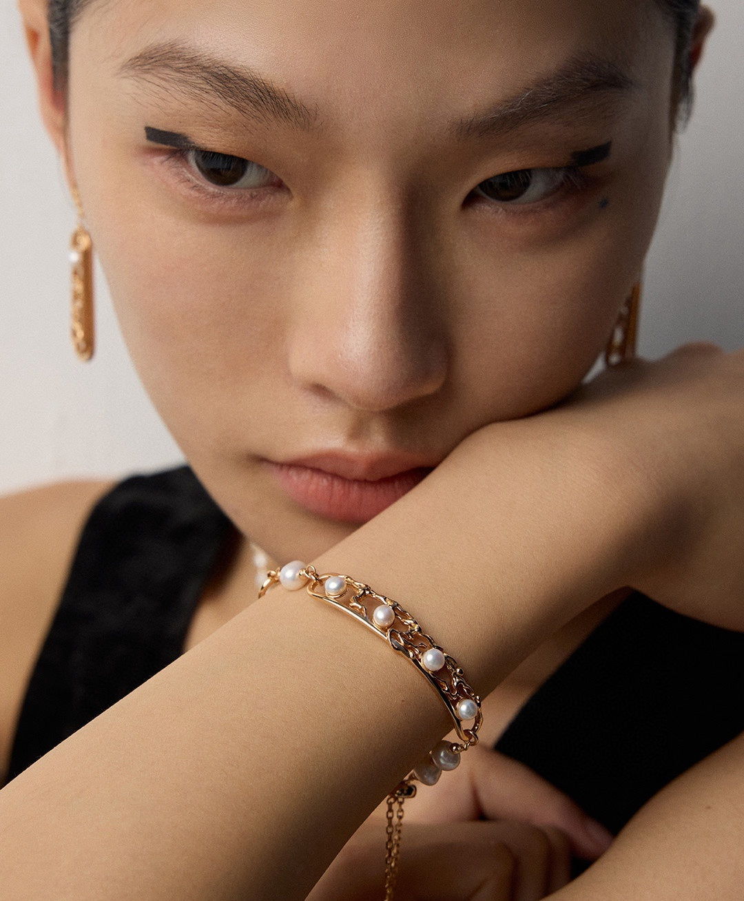 925 Sterling Silver Vintage Natural Pearl Bracelet, product view 13