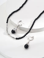 925 Sterling Silver Black Agate Necklace, product view 8