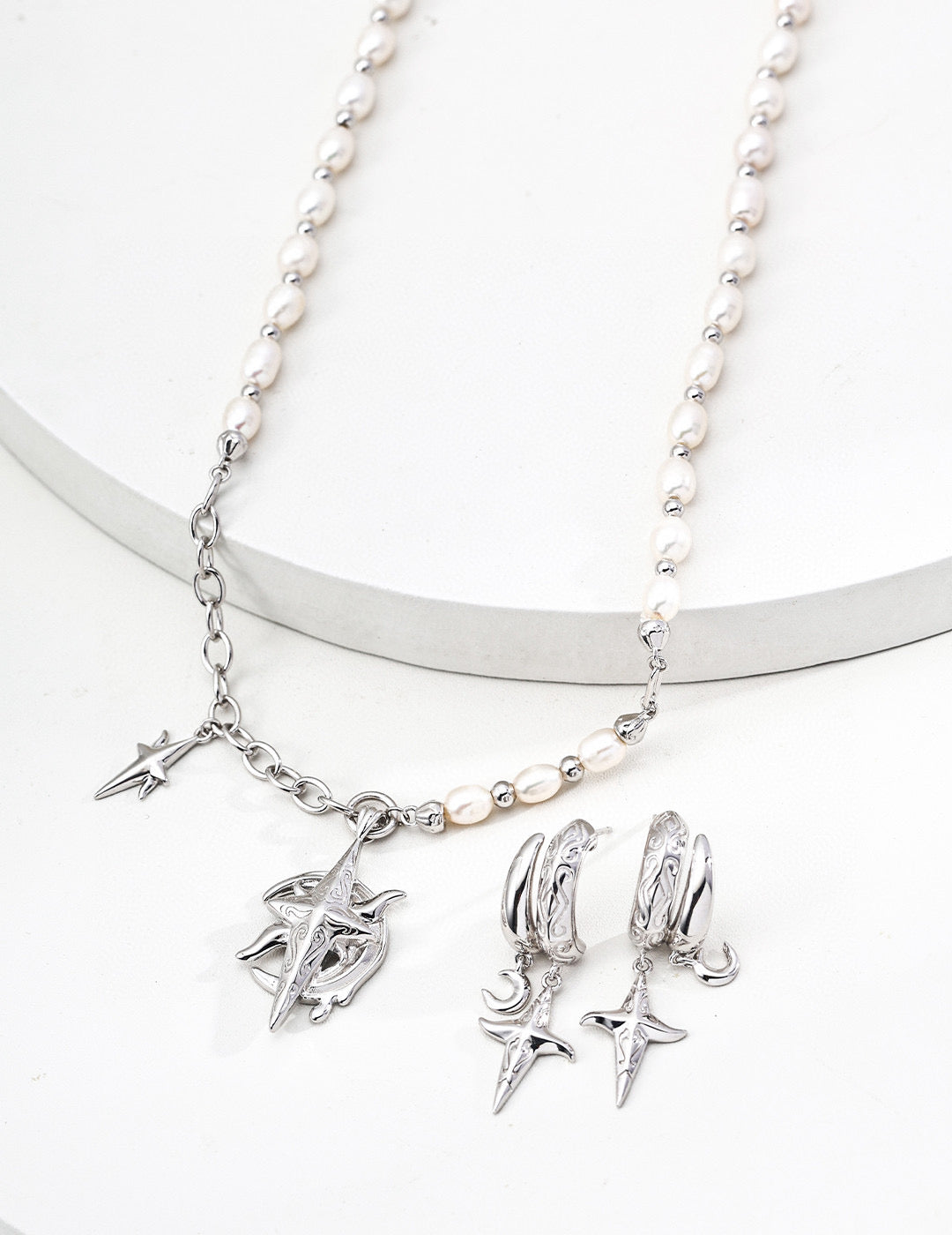 925 Sterling Silver Celestial Star Drop Earrings, product view 10