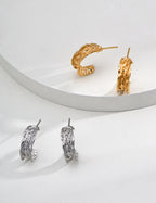 925 Sterling Silver Ribbed Wide Hoop Earrings, product view 7