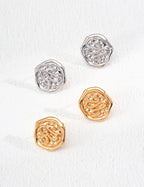 925 Sterling Silver Serpent Coin Stud Earrings detail