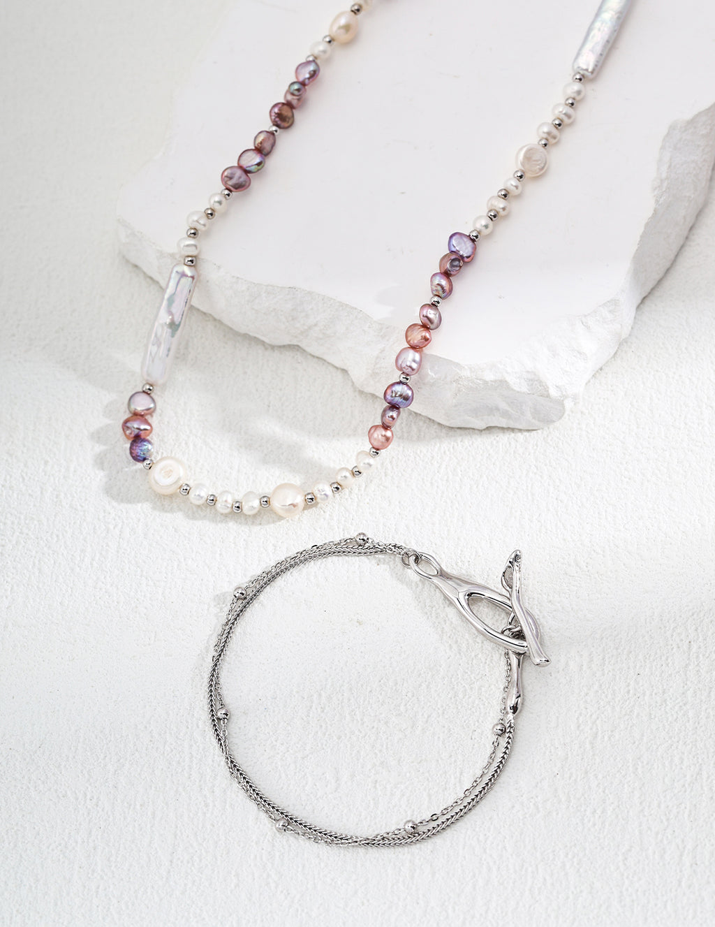925 Sterling Silver Natural Pearl Necklace, product view 7