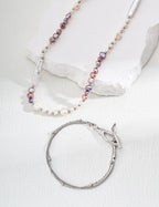 925 Sterling Silver Natural Pearl Necklace, product view 7