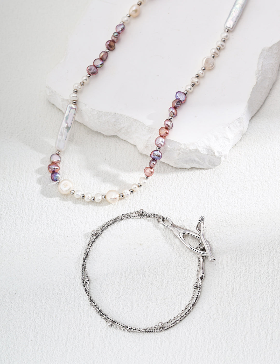 925 Sterling Silver Natural Pearl Necklace, product view 7
