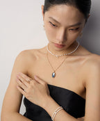 925 Sterling Silver Mabe Pearl Necklace, product view 12