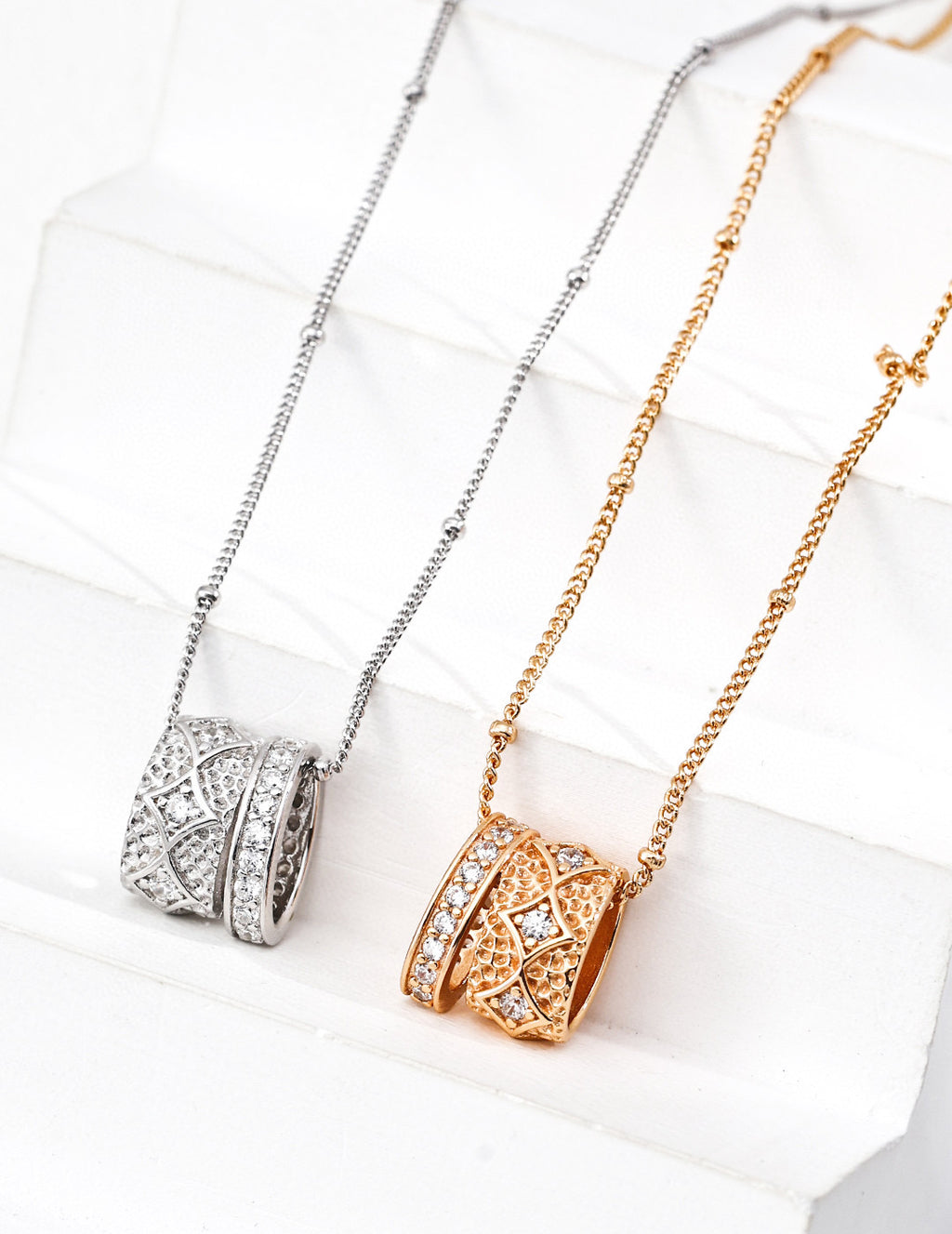 925 Sterling Silver Star Cubic Zirconia Necklace, product view 9