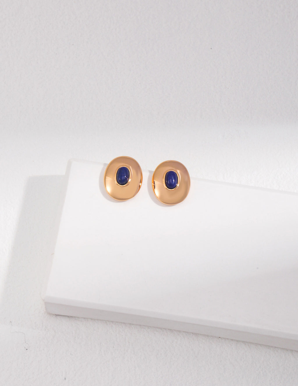925 Sterling Silver Agate and Lapis Lazuli Vintage-Inspired Earrings