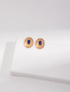 925 Sterling Silver Agate and Lapis Lazuli Vintage-Inspired Earrings