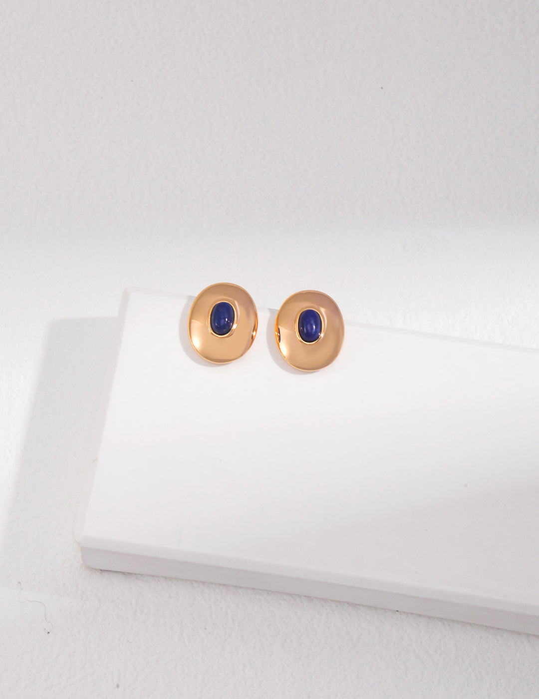 925 Sterling Silver Agate and Lapis Lazuli Vintage-Inspired Earrings