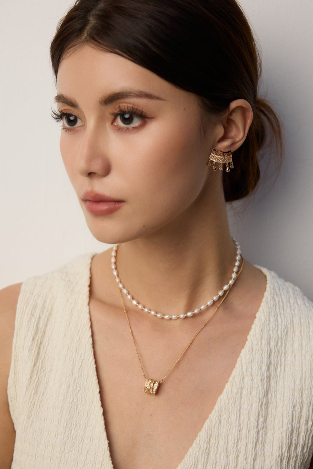 925 Sterling Silver Star Cubic Zirconia Necklace, product view 8
