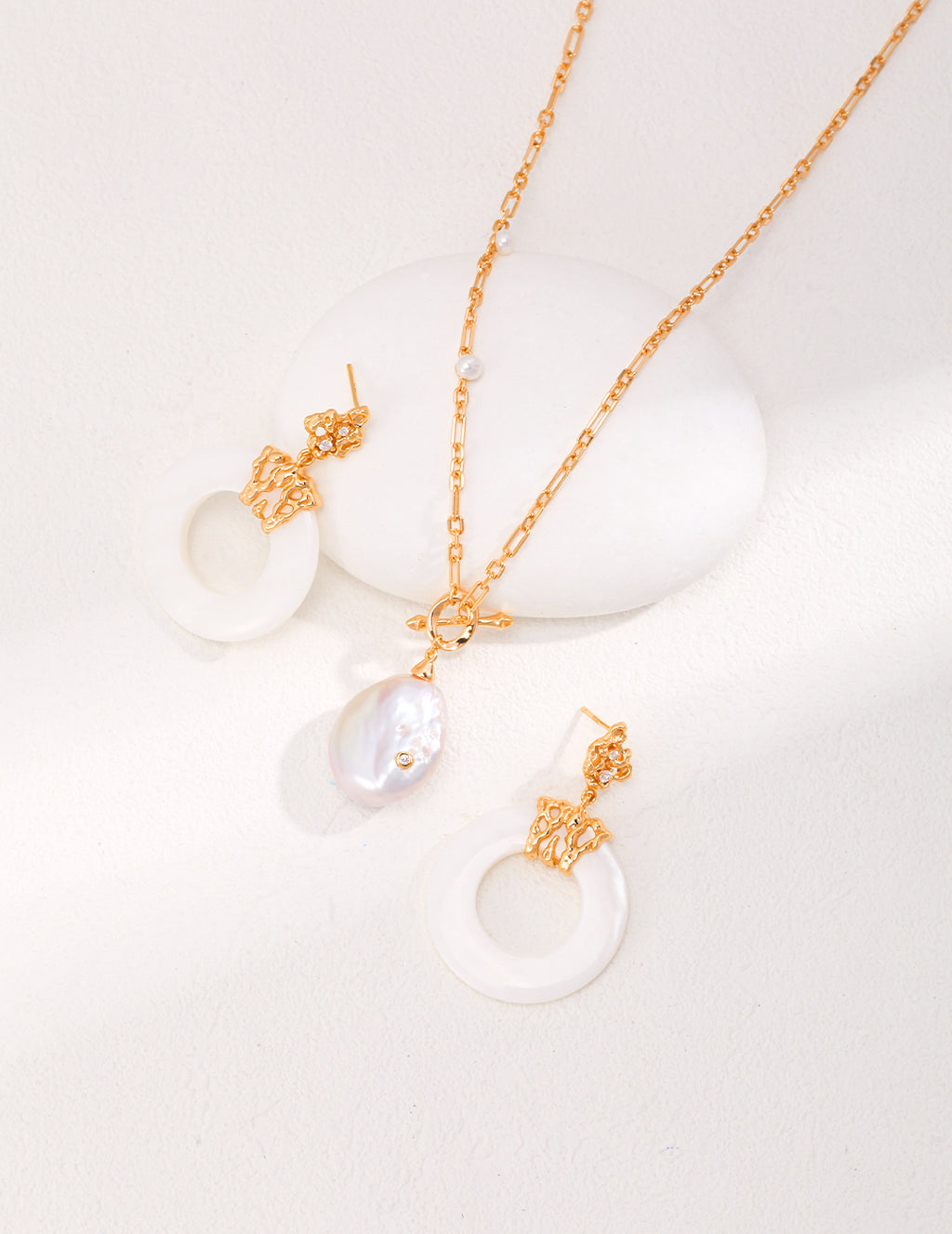 925 Sterling Silver Shell Earrings, product view 7