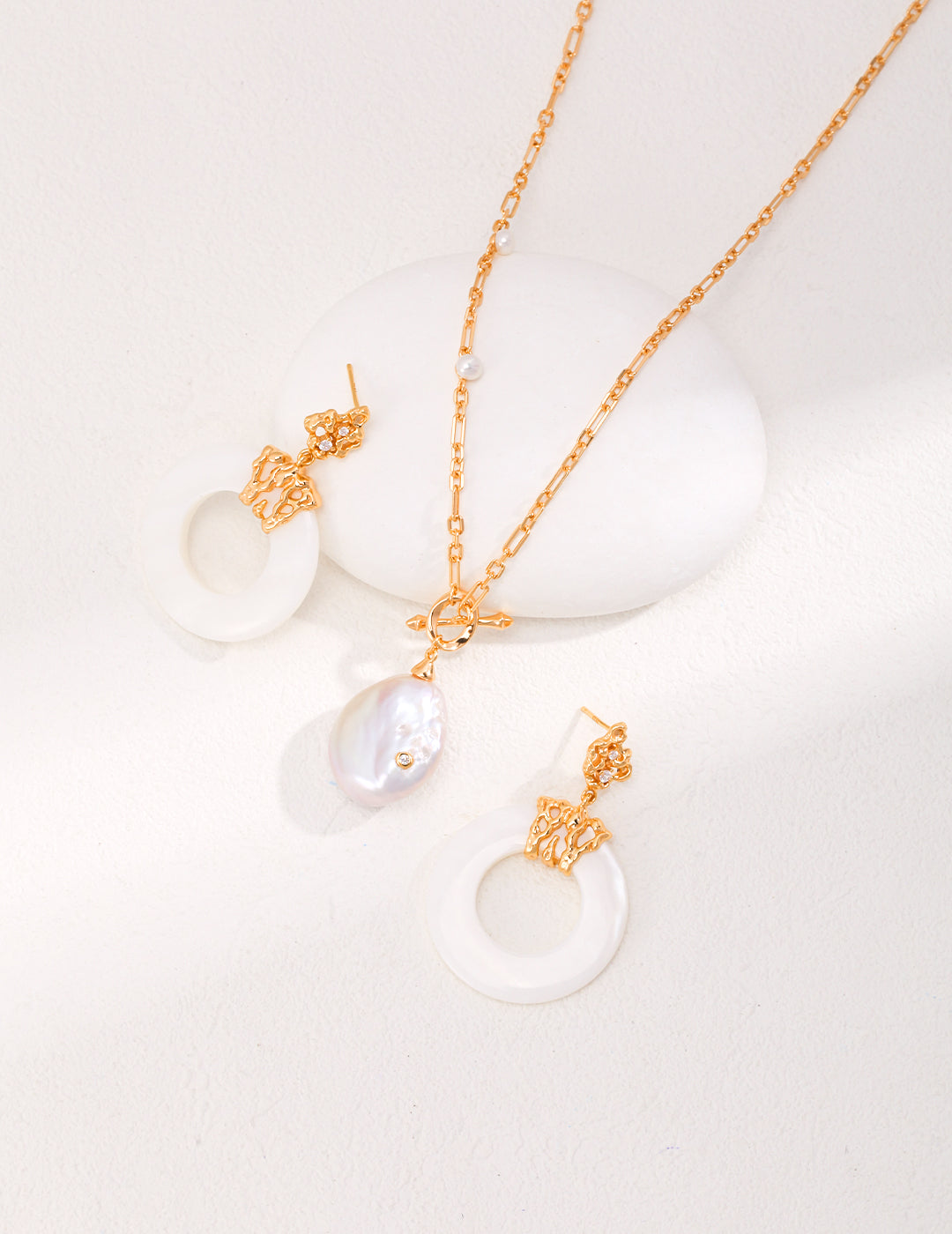 925 Sterling Silver Shell Earrings, product view 7