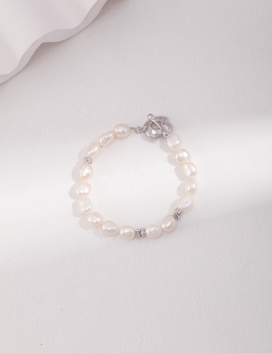 925 Sterling Silver Natural Pearl Bracelet, product view 7
