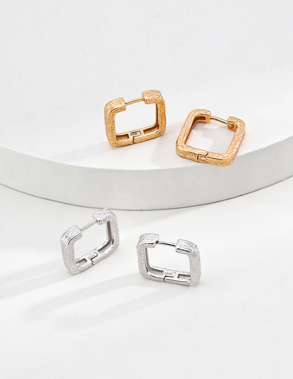 925 Sterling Silver Earrings - Vintage Gold