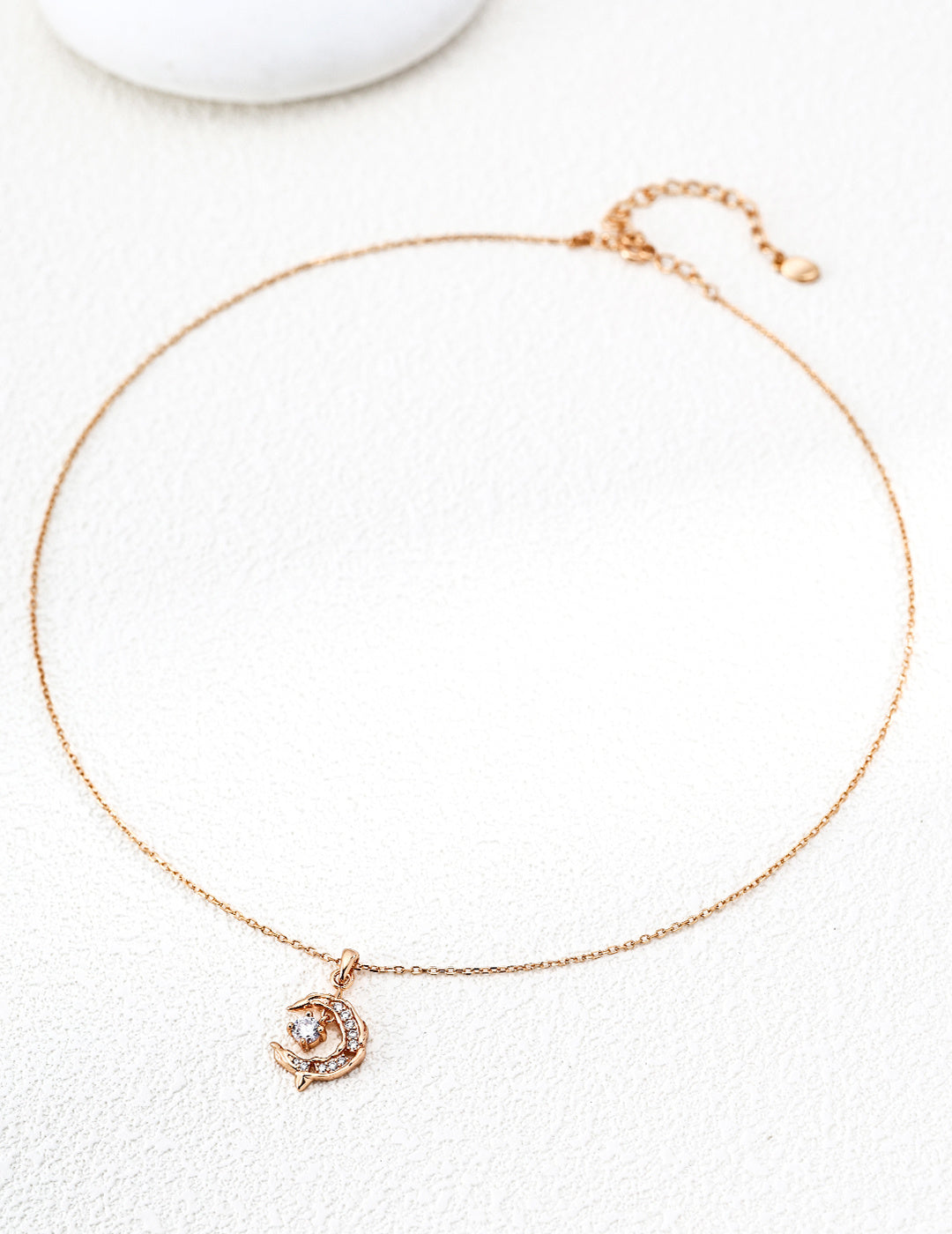 925 Sterling Silver Star Cubic Zirconia Necklace - Vintage Gold