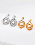 925 Sterling Silver Natural Pearl and Cubic Zirconia Earrings - Vintage Gold