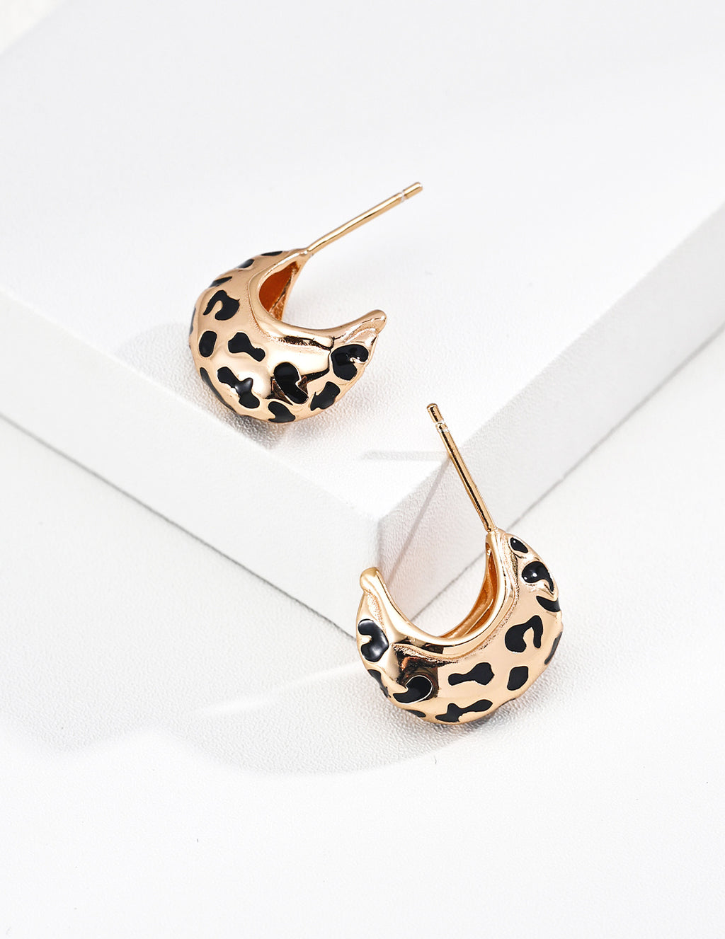 925 Sterling Silver Drip Glaze Earrings - Vintage Gold