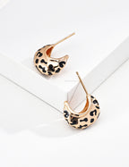 925 Sterling Silver Drip Glaze Earrings - Vintage Gold