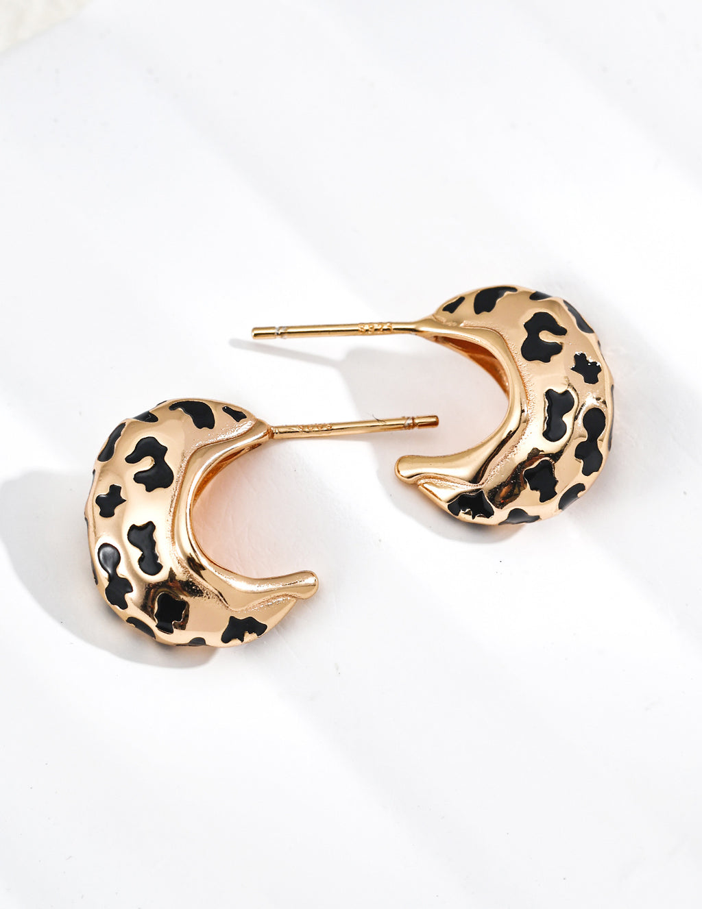 925 Sterling Silver Drip Glaze Earrings - Vintage Gold