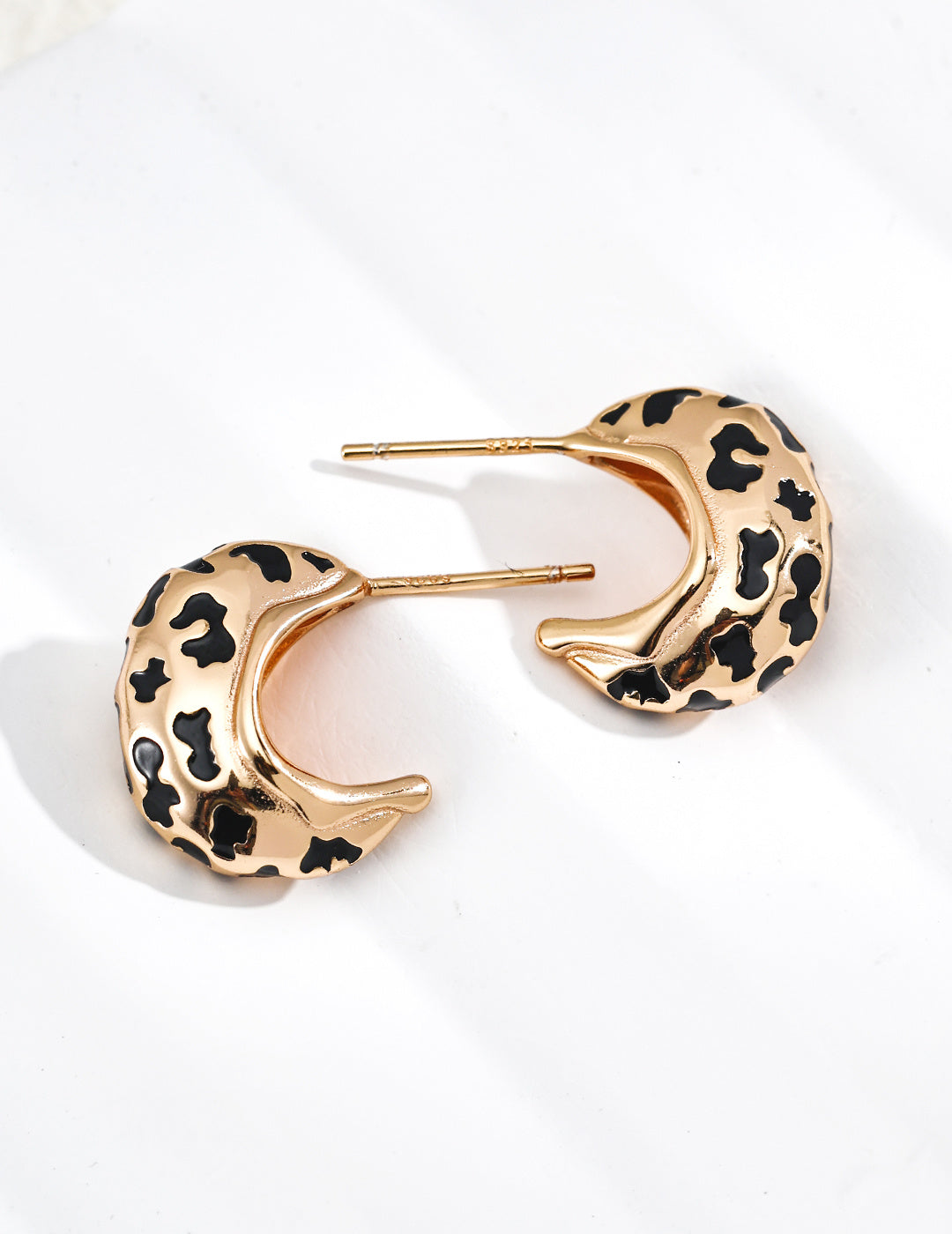 925 Sterling Silver Drip Glaze Earrings - Vintage Gold