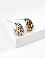 925 Sterling Silver Drip Glaze Earrings - Vintage Gold