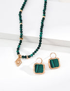 925 Sterling Silver Malachite Necklace - Vintage Gold
