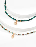 925 Sterling Silver Malachite Necklace - Vintage Gold